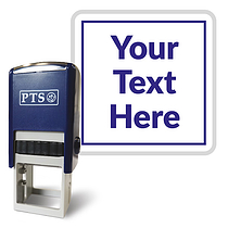 Personalised Text Box Stamper - Blue - 25mm