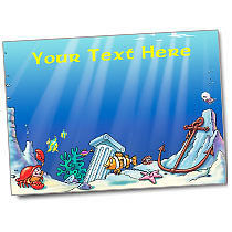 Personalised Underwater Anchor Sticker Collector Card - A5