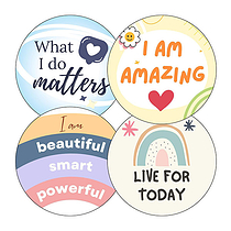 Positive Affirmation Stickers (20 Stickers - 32mm)