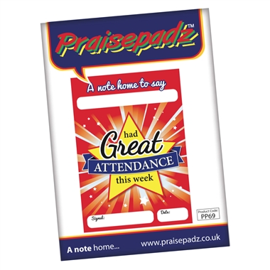 Great Attendance Praisepad - 60 Notes Home (A6)