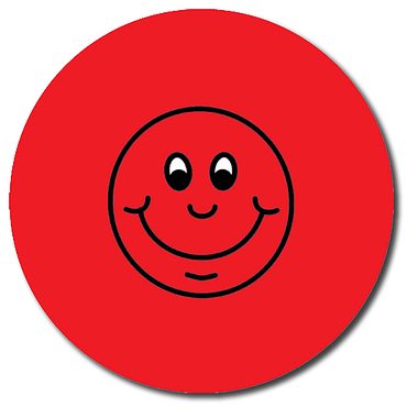 35 Personalised Smile Stickers - Red - 37mm