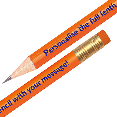 Orange Personalised Pencil