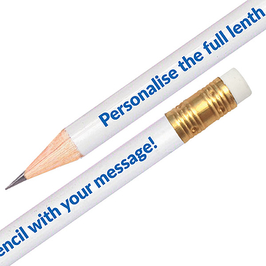 White Personalised Pencil
