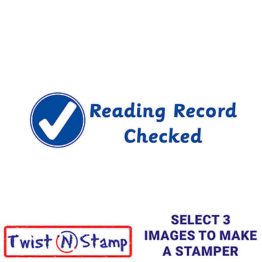 Reading Record Checked Twist N Stamp Brick - Blue