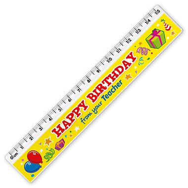 Happy Birthday Pencil and Ruler (Set of 12)