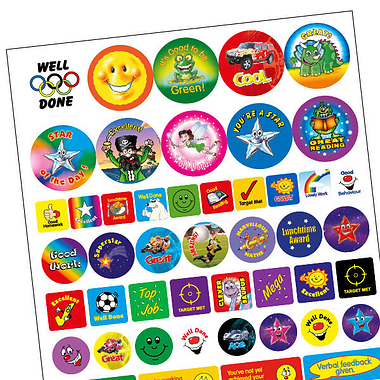 Mixed Stickers in Various Shapes & Sizes (55 Stickers)