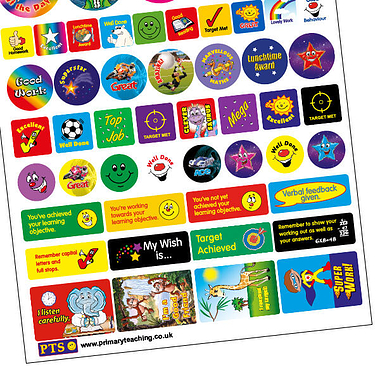 Mixed Stickers in Various Shapes & Sizes (55 Stickers)