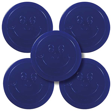 50 Plastic Tokens - Blue - 35mm