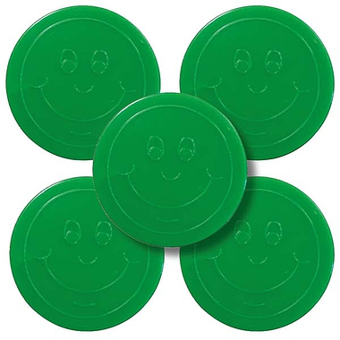50 Plastic Tokens - Green - 35mm