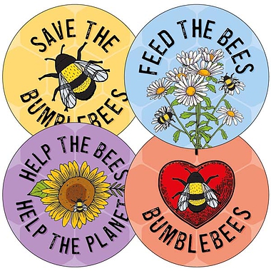 Save the Bees Stickers (35 Stickers - 37mm)