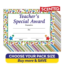 Scented Jellybean Certificates - Teacher's Special Award (A5)