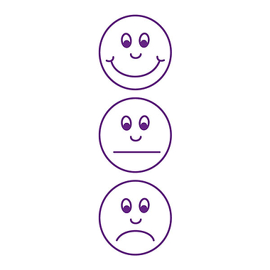 Smiley Face Expressions Stamper - Purple - 38 x 15mm