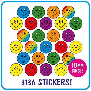 Smiley Stickers Value Pack (3136 Stickers - 10mm)