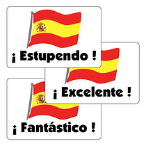 Spanish Flag Stickers (32 Stickers - 46x30mm)