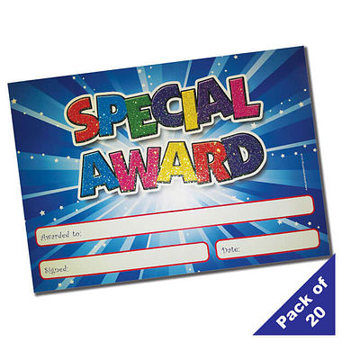  Special Award Certificates (20 Certificates - A5)