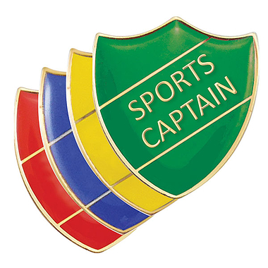 Sports Captain Enamel Badge (30mm x 26.4mm)