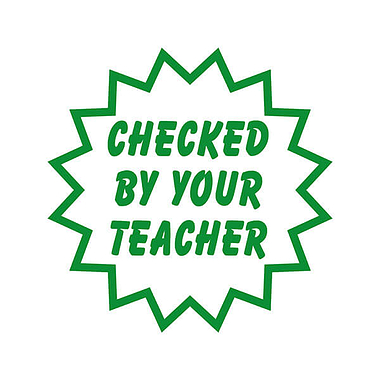 Checked By Your Teacher Stamper - Green Ink (25mm)