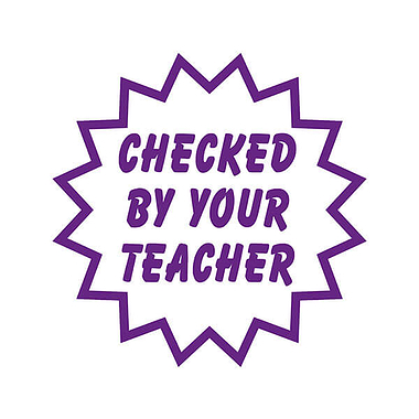 Checked By Your Teacher Stamper - Purple - 25mm