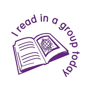 I Read in a Group Today Stamper - Purple - 25mm