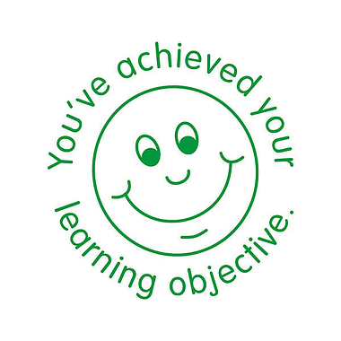 You've Achieved Your Learning Objective Smiley Face Stamper - Green - 25mm