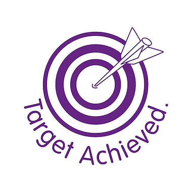 Target Achieved Stamper - Purple Ink (25mm)