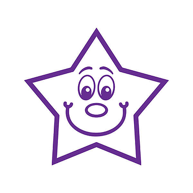 Smiley Star Stamper - Purple Ink (20mm) Brainwaves