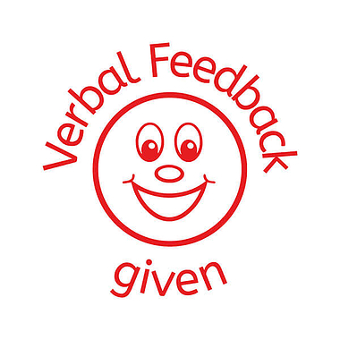 Verbal Feedback Given Smiley Stamper - Red - 25mm