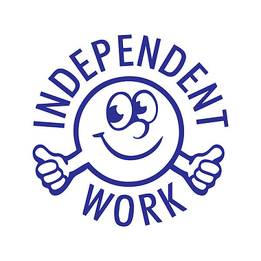 Independent Work Stamper - Blue Ink (25mm) 