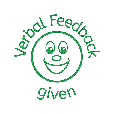 Verbal Feedback Given Smiley Stamper - Green (25mm)