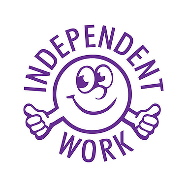 Independent Work Smiley Thumbs Up Stamper - Purple - 25mm