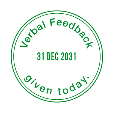 Verbal Feedback Given Today Adjustable Date Stamper - Green - 38mm