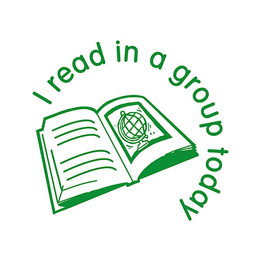 I Read in a Group Today Stamper - Green Ink (25mm)