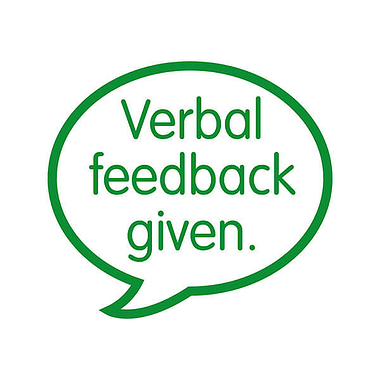 Verbal Feedback Given - Green Ink Stamper (20mm)