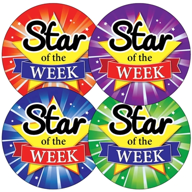 Star of the Week Stickers (35 Stickers - 37mm)