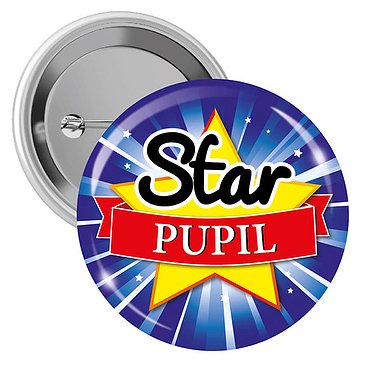 Star Pupil Button Badges (10 Badges - 38mm)