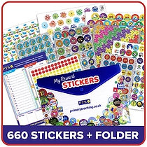 Sticker Box for Teachers (with 661 stickers)