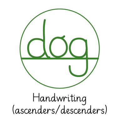 Pedagogs Marking Stamper - Handwriting Dog - Green Ink (25mm)