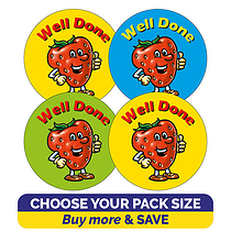 Strawberry Scented Well Done Stickers - 32mm