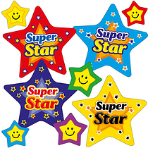 Super Star - Star Shaped Stickers (27 stickers - Mixed Sizes)