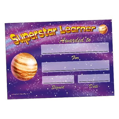 Superstar Learner Certificates (20 Certificates - A5)