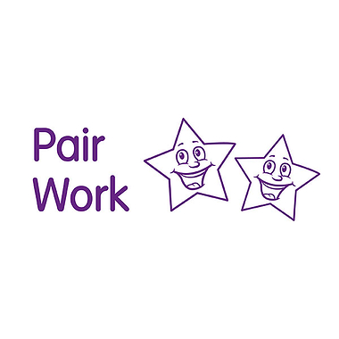 Pair Work Stamper (Stars) - Purple Ink (38mm x 15mm)