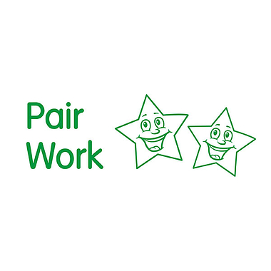 Pair Work Stamper (Stars) - Green Ink (38mm x 15mm)