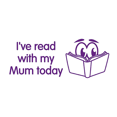 I've Read With My Mum Today Stamper - Purple - 38 x 15mm