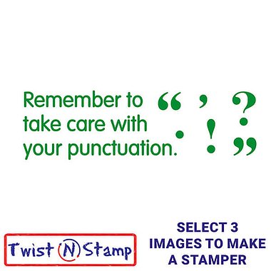 Take Care With Punctuation Twist N Stamp Brick - Green