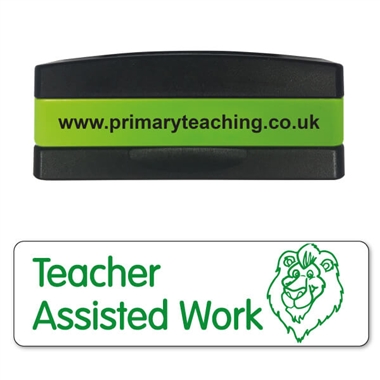 Teacher Assisted Work Stakz Stamper - Green Ink (44mm x 13mm)