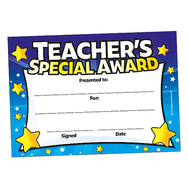 Teacher's Special Award - Blue (20 Certificates - A5)