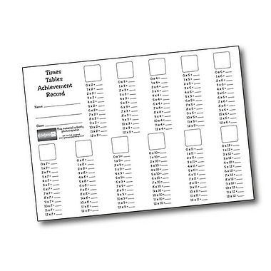 Times Table Photocopiable Base Sheet