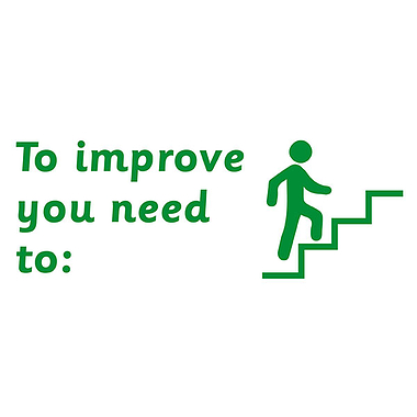 To Improve You Need To Steps Stamper - Green - 38 x 15mm