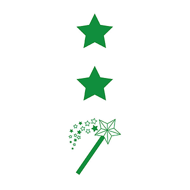Two Stars and a Wish Stamper - Green Ink (38mm x 15mm)