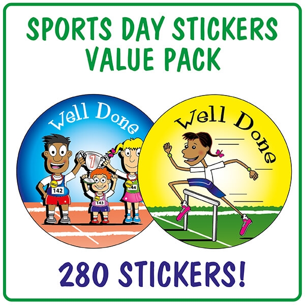 Sports Day Stickers | Well Done | x 280 | 37mm | Value Pack